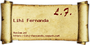 Lihi Fernanda névjegykártya